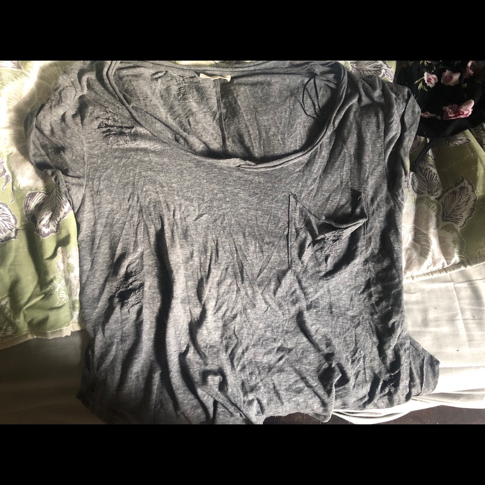 jella c. Oversized Distressed Tunic Top